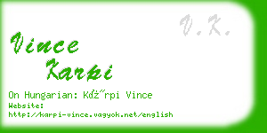 vince karpi business card